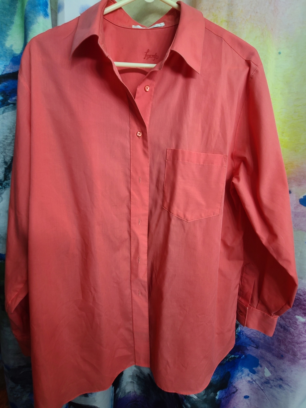 Foxcroft No Iron Coral Button-Front Blouse
